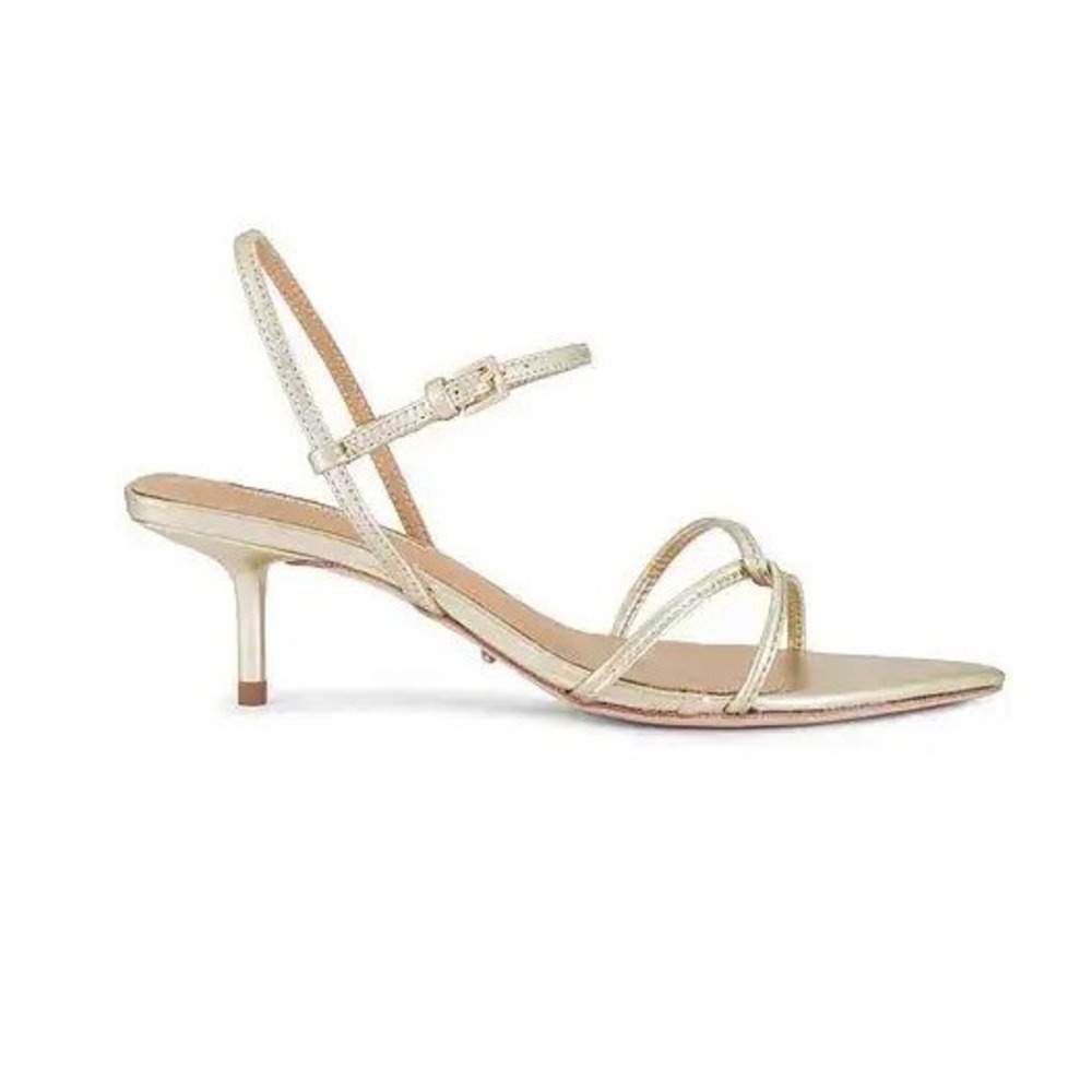 Tony Bianco Metallic Gold Strappy Kitten Heel Sandals
